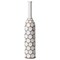 Decorative Contemporary Floor Vase White Carved Divot Bubble Design with Tall Neck